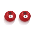Polierte rote Evil Eye Emaille Anhänger für die DIY Edelstahlschmuck Herstellung - Rot