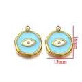 Blue enamel evil eye pendant charm in gold finish for jewelry making, size 16x13mm - Type A Blue Eye