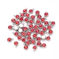 Diamante Rosso Brillante (colore Acciaio Inossidabile) | 10 Pezzi/confezione / 8x6mm