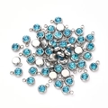 Diamante Blu Acqua (colore Acciaio Inossidabile) | 10 Pezzi/confezione / 8x6mm
