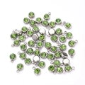 Diamante Verde (colore Acciaio Inossidabile) | 10 Pezzi/confezione / 8x6mm