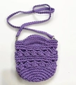 Handcrafted purple crochet shoulder bag with intricate hollow patterns and woven strap - Purple
