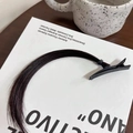 Detailed view of dark brown cosplay hair extension clip on a minimalist background - Dark Brown