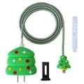 Christmas tree design protector set for 18W/20W charger adapter and data cable sleeve - Christmas Tree / Five-Piece Set