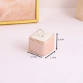 Pink PU leather ring jewelry display box showing 5.3cm x 5.3cm x 5.3cm square dimensions - Rounded Ring Base Small 5.3cm / Champagne Gold
