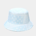 Light blue reversible bucket hat with white paisley pattern for sun protection - M (56-58cm) / Light Blue Paisley