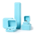 Sky blue velvet jewelry box collection for rings pendants necklaces and bracelets - Tiffany Blue; Ring Box (can Hold Earrings)