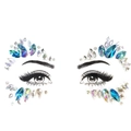 Blue and iridescent acrylic face jewels in waterdrop shapes for Halloween festivals - Blue Iridescent Teardrop Style (L0080)
