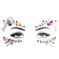 Bijoux de visage d'Halloween avec strass en acrylique violets et irisés pour fêtes - Style Irrégulier Violet Irisé (L0070)