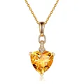Elegante collar bañado en oro de 18k con citrino amarillo de talla triangular - Collar con colgante