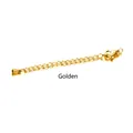 Cadena de extensión de acero inoxidable dorado pulido con cierre de langosta y colgante - Dorado