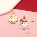 Detail of alloy snowman charm with dimensions 22MM by 16MM and white drip oil finish - Snowman Style 2
