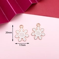 White and gold enamel snowflake charm pendants for DIY Christmas jewelry making 2pcs - 27# Snowflake