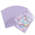 Purple holographic ziplock jewelry bags with clear laser window for small gifts - 7x10cm (50 Packs) / Purple