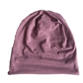 Dusty pink slouchy beanie knit cap made of soft cotton blend fabric for casual wear - Mauve