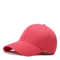 Classic rose red cotton twill baseball cap with curved brim shown in a side view - One Size(56-58cm) / Cherry Red