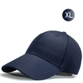 Solid navy blue cotton baseball cap in XL size featuring classic six-panel design - Size XL (59-61CM) / Dark Blue
