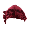Durag da uomo rosso scuro con nappe e fodera in raso per la cura dei capelli - Borgogna