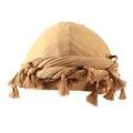 Berretto durag marrone foderato in raso con decorazione a nappe per uomo - Giallo Terra