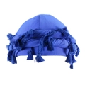 Blue men's turban with satin lining and fringe detail for professional hair care - Sapphire Blue