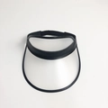 Semi-transparent white PVC sun visor with black trim and elastic band for summer - Transparent Matte-Elastic Band