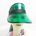 UV protection PVC sun visor hat in translucent green finish with black trim - Green-Elastic Band