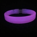 Purple LED glow bracelet with secure buckle for parties and night festivals - Purple