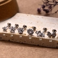 G23 titanium labret studs set with cubic zirconia in star flower and butterfly shapes - Cute Paw Print Style (3#) / Silver