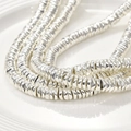Silberne 6x1mm facettierte Hämatit-Abstandshalter für DIY Armbänder und Halsketten - 6x1mm/ca. 200 Stück / Hellsilber