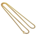 Collar de cadena box dorada de 18k con cierre de langosta para colgante Buda - Cadena de Perlas Cuadradas de 3,0 * 60 cm / Dorado