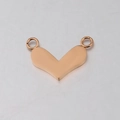 Conector de corazón en acero inoxidable oro rosa pulido para creación de joyas DIY - 10*15mm / Oro rosa