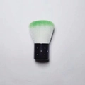 Mushroom-shaped nail dust brush featuring white-green gradient bristles and black handle - Base Dust Brush / Green