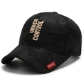 Berretto da baseball nero con motivo camo scuro e ricamo 3D Under Control - Regolabile / Nero
