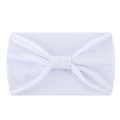 Pure white wide elastic yoga headband with central knot detail for sports and fitness - Pure White
