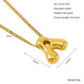 Collar con colgante letra A en acero inoxidable chapado en oro 18K con especificaciones - Letra A / Dorado