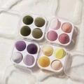Juego de cuatro cajas de esponjas de maquillaje suaves con formas de gota y biseladas, multicolor - Caja de Almacenamiento de 4 Rejillas (Vacía)