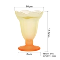 Frosted gradient glass dessert bowl with scalloped rim in orange and yellow - Gradient Goose Yellow