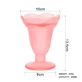 Pink frosted glass ice cream cup with scalloped rim and dimensions 10x8x13.5cm - Sand Pink