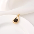 Water-drop shaped 18K gold plated tiger eye stone pendant necklace accessory - Type C Teardrop / Gold