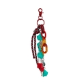Detail of colorful resin chain and mini padlock keychain for DIY bag accessories - Red