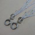 Transparent beaded bag strap with silver metal spring buckle for crossbody handbags - 30cm / Silver Buckle Clear Crystal