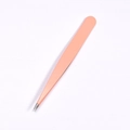 Single pink precision stainless steel tweezers with fine tip on a white background - Pointed Tip / Pink Orange