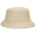 Cappello a secchiello minimalista in cotone beige con tesa rinforzata e design semplice - Taglia unica / Beige scuro