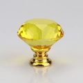 Yellow crystal cabinet knob with gold metal base for modern furniture drawers - 30MM / Gold Base - Gold Diamond