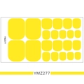 Solid yellow 3D toenail stickers set YMZ277 on white background for DIY pedicure art - YMZ277-Yellow