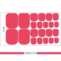 Detailliertes Set einfarbiger rosa Fußnagelaufkleber in verschiedenen Größen, Modell YMZ279 - YMZ279-Rosa
