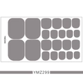 Flat lay of gray solid color 3D toenail stickers on white background, model YMZ299 - YMZ299-Light Grey
