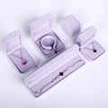 Lavender velvet jewelry box set for necklace, ring and bracelet display on white background - Large Ring/Stud Earring Box / Taro Purple