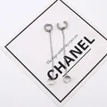 Silver stainless steel chain cuff earrings for non-pierced ears in a minimalist unisex style - Double-sided Clip Chain (No Piercing)