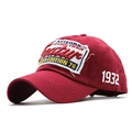 Retro dark red baseball cap with Arizona embroidery and 1932 side stitching for unisex - M (56-58cm) / Burgundy